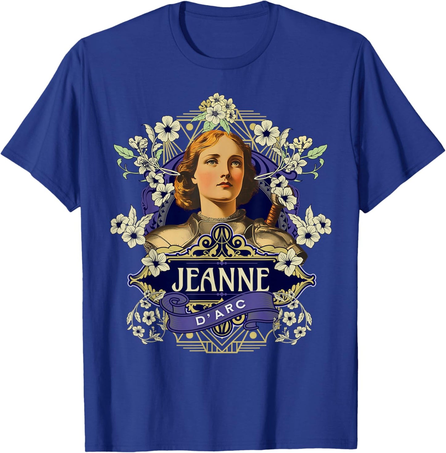 Jeanne D'Arc Jeanne D'Arc Vintage Art Nouveau Style Poster , Black, S T-Shirt - T-Shirt | Royal