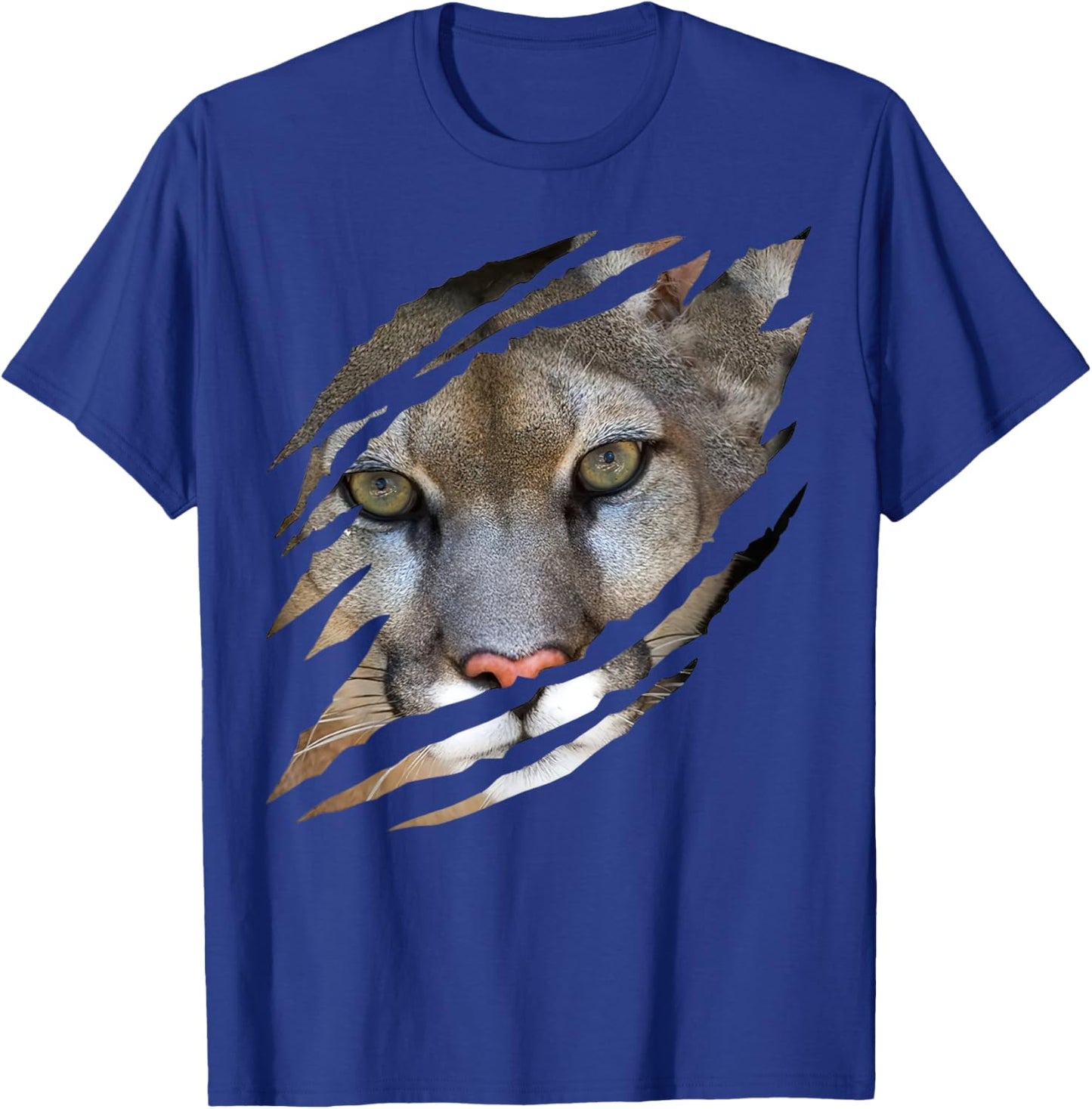 Cougar Face Cougar Claw Marks Wild Animals Lover T-Shirt - T-Shirt | Royal