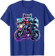 Biker Racoon Riding Motorbike T-Shirt - T-Shirt | Royal