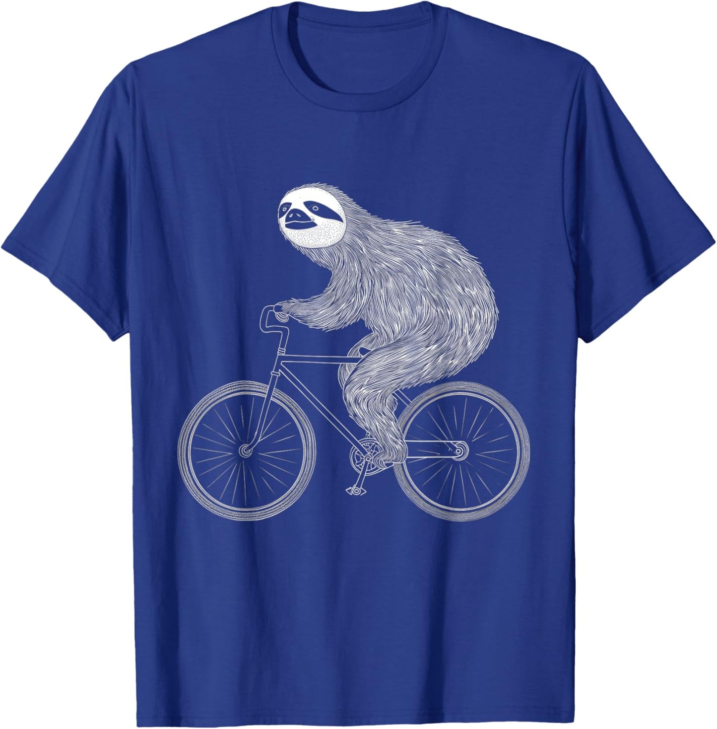 Sloth Riding Bike Funny Cycling Animal Bicycle Sloth Lover T-Shirt - T-Shirt | Royal