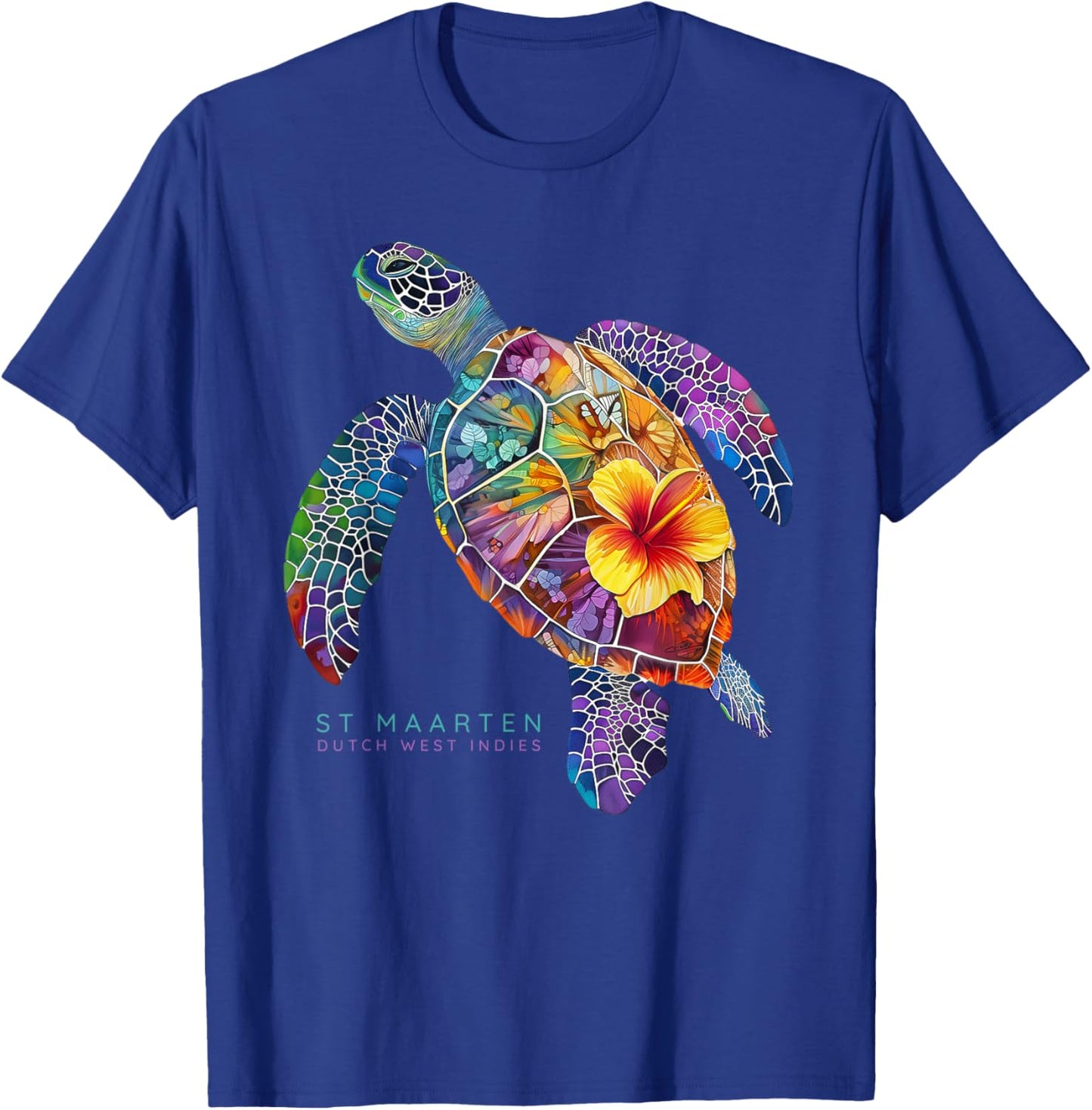 St. Maarten Sea Turtle Dutch West Indies St. Martin Vacation T-Shirt - T-Shirt | Royal