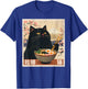 Anime Cat Eating Ramen Retro Japanese Noodles Neko T-Shirt - T-Shirt | Royal