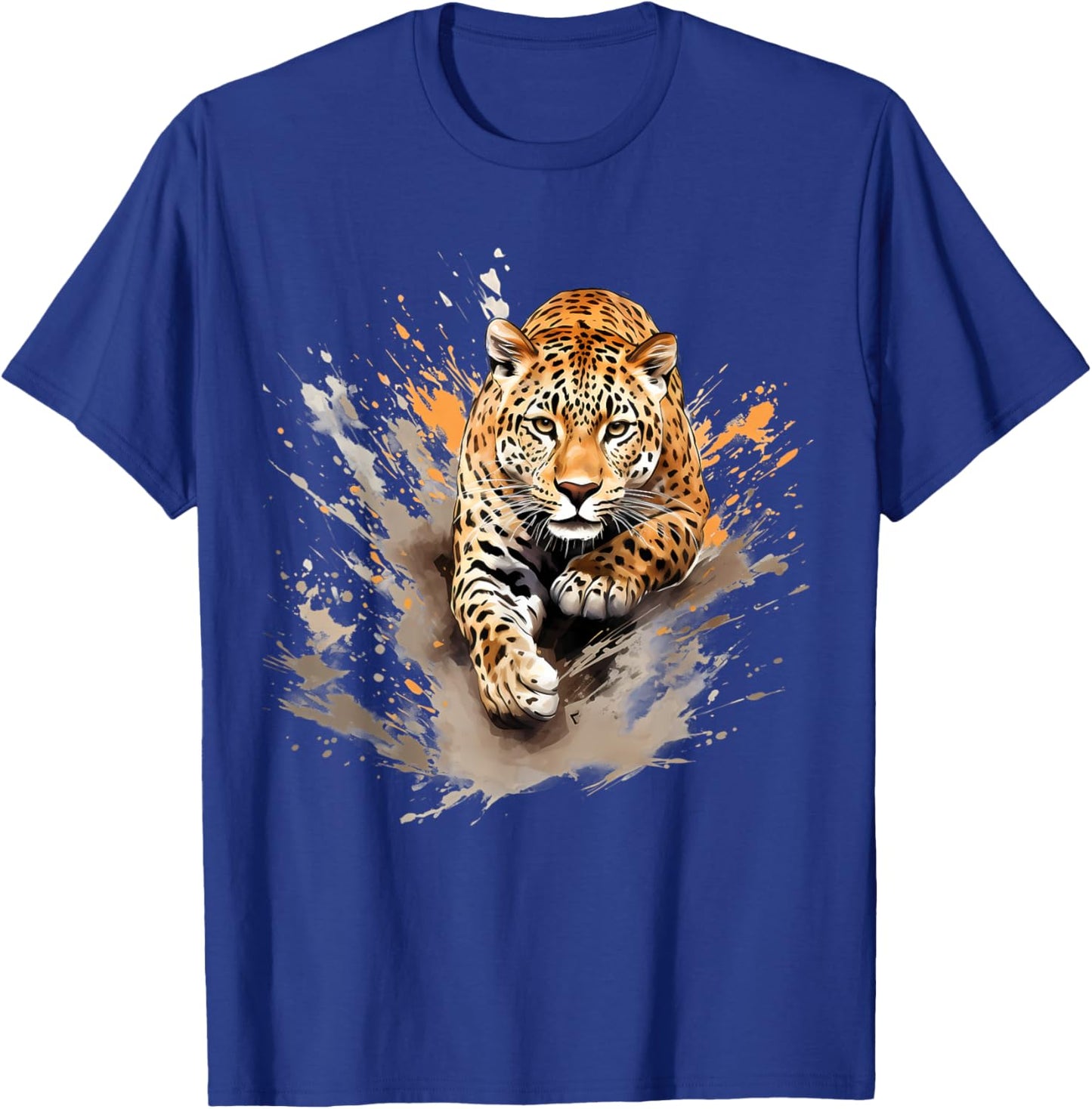 Leopard Artwork Wildlife Safari Animal Art Nature Splash T-Shirt - T-Shirt | Royal