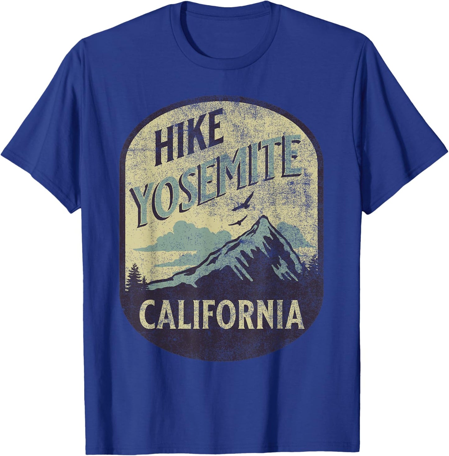 Yosemite California Nature Hike Mountain Outdoors Vintage T-Shirt - T-Shirt | Royal