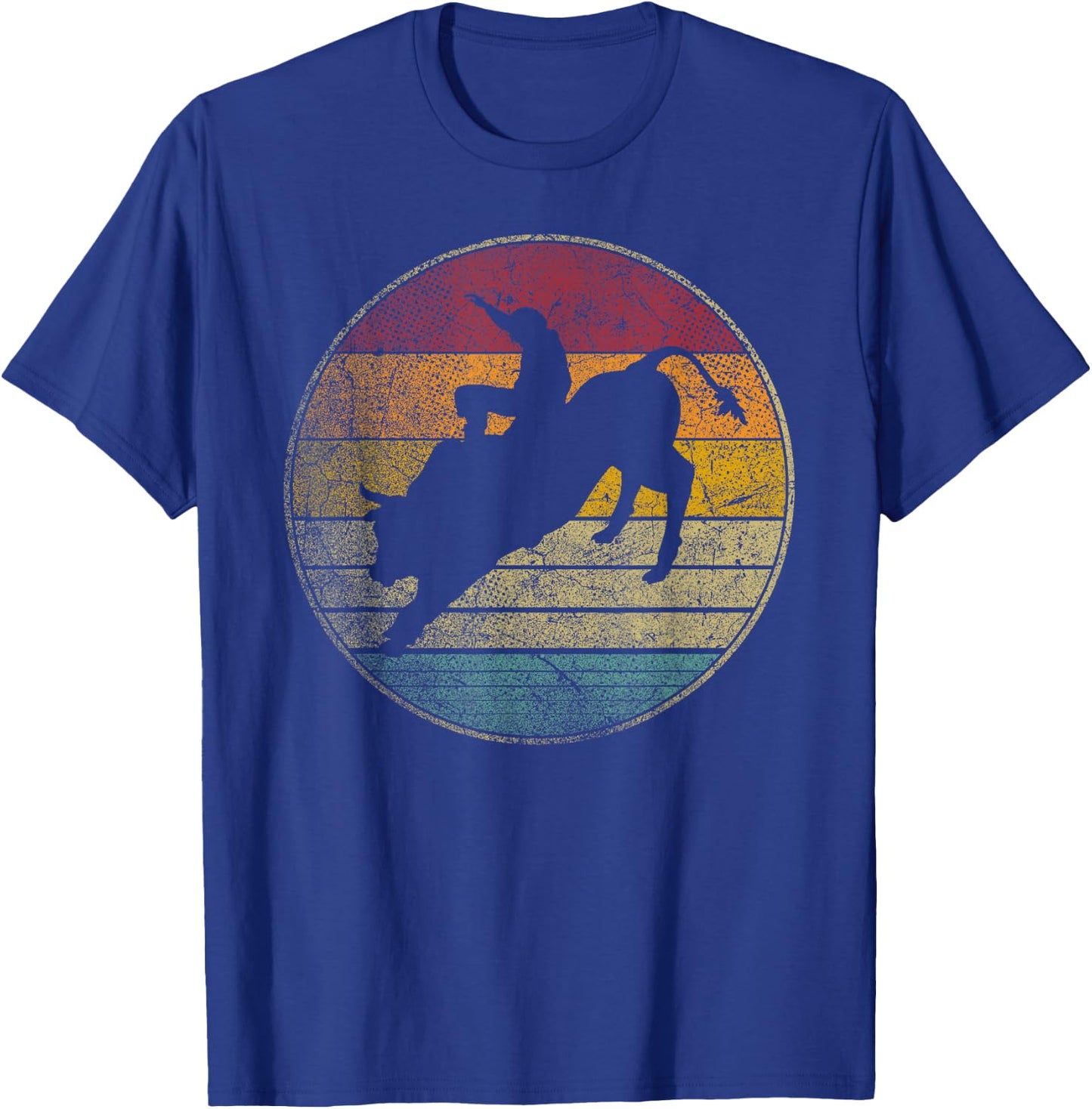 Rodeo Retro Style Bull Riding Cowboy Horse Men Women Kids T-Shirt - T-Shirt | Royal