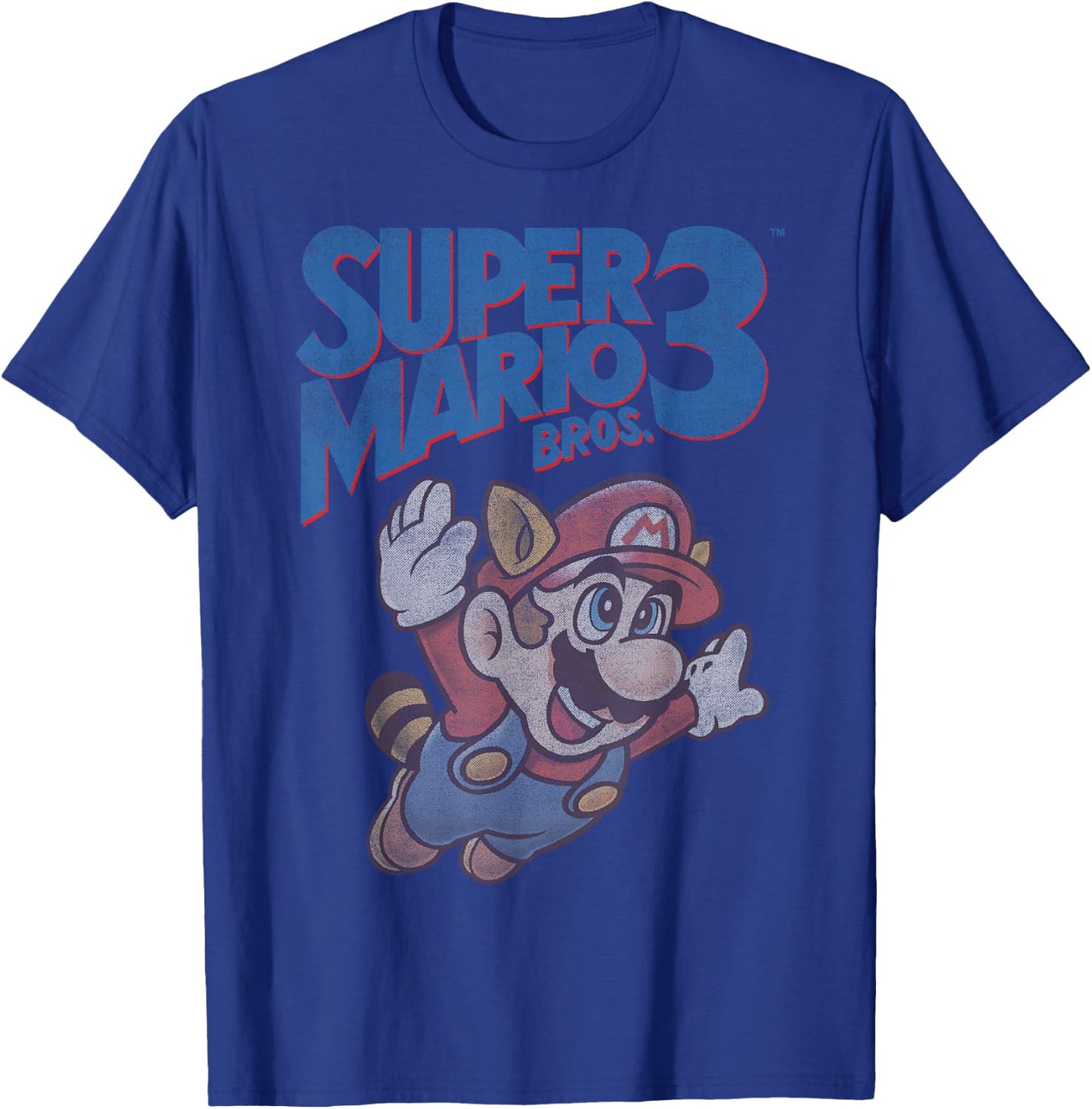 Super Mario 3 Flying Mario Vintage Distressed Poster T-Shirt - T-Shirt | Royal