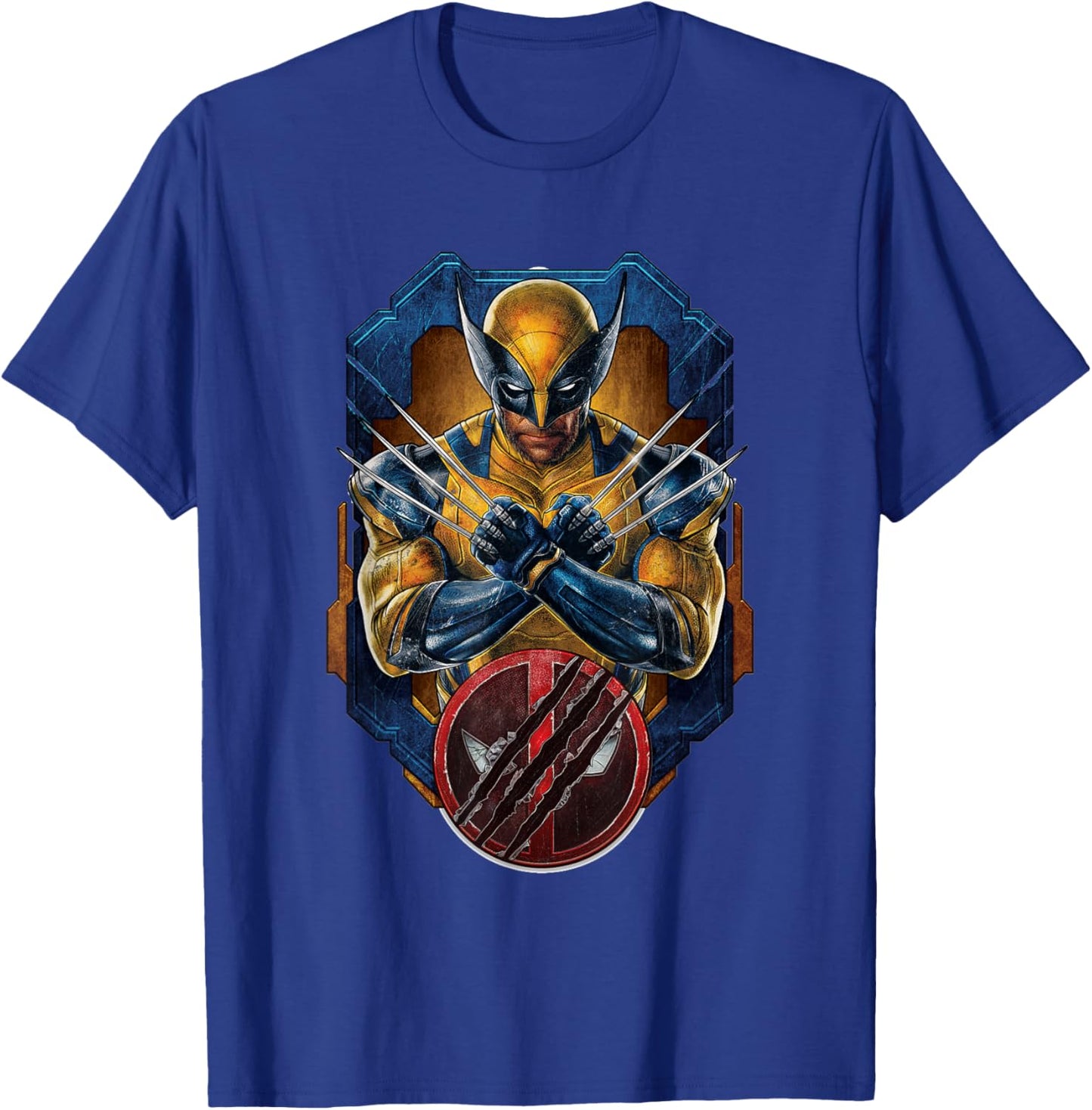 Marvel Studios Deadpool & Wolverine X-Pose and Slashed Logo T-Shirt - T-Shirt | Royal