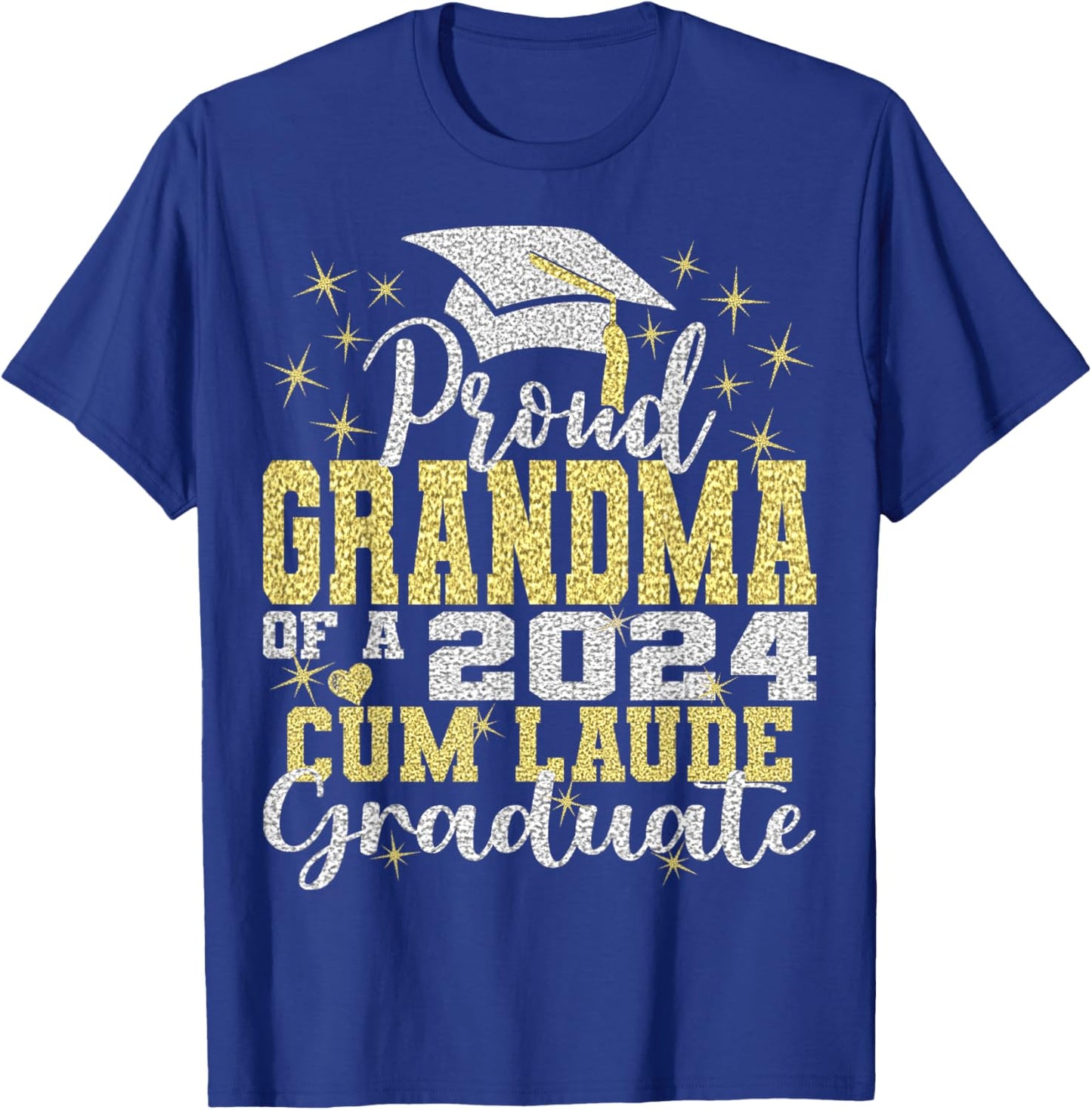 Proud Grandma of 2024 Cum Laude Graduate Class of 2024 T-Shirt - T-Shirt | Royal