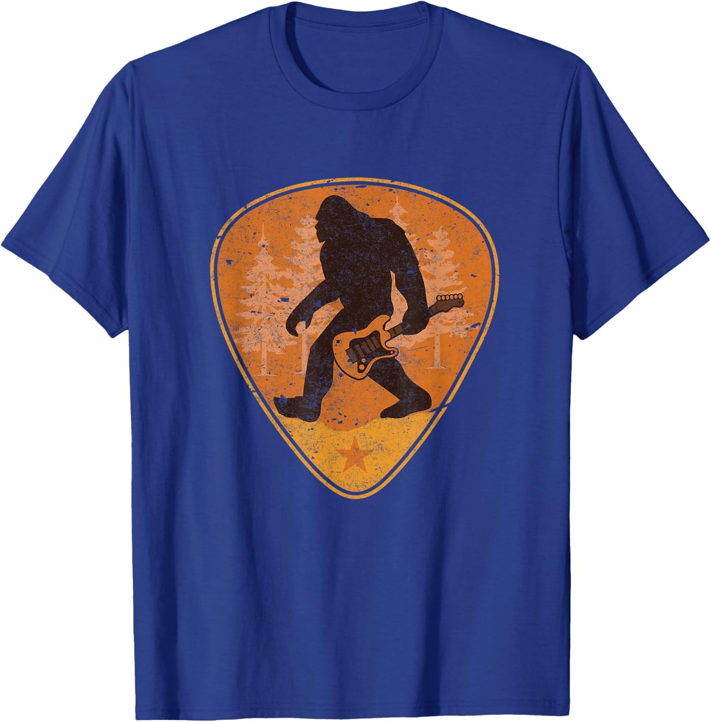 Bigfoot Guitar Sasquatch Yeti Shirt Guitarist Music Men T-Shirt - T-Shirt | Royal