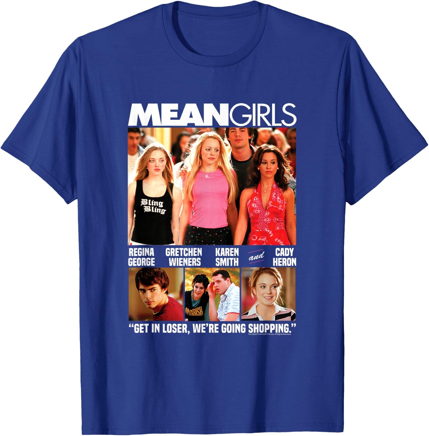 Mean Girls Movie Poster Photo Collage Y2K Movie T-Shirt - T-Shirt | Royal