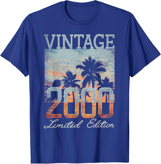 Vintage 2000 Limited Edition 25th Birthday 25 Year Old Gifts T-Shirt - T-Shirt | Royal