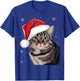 Festive Christmas Cat with Santa Hat T-Shirt - T-Shirt | Royal