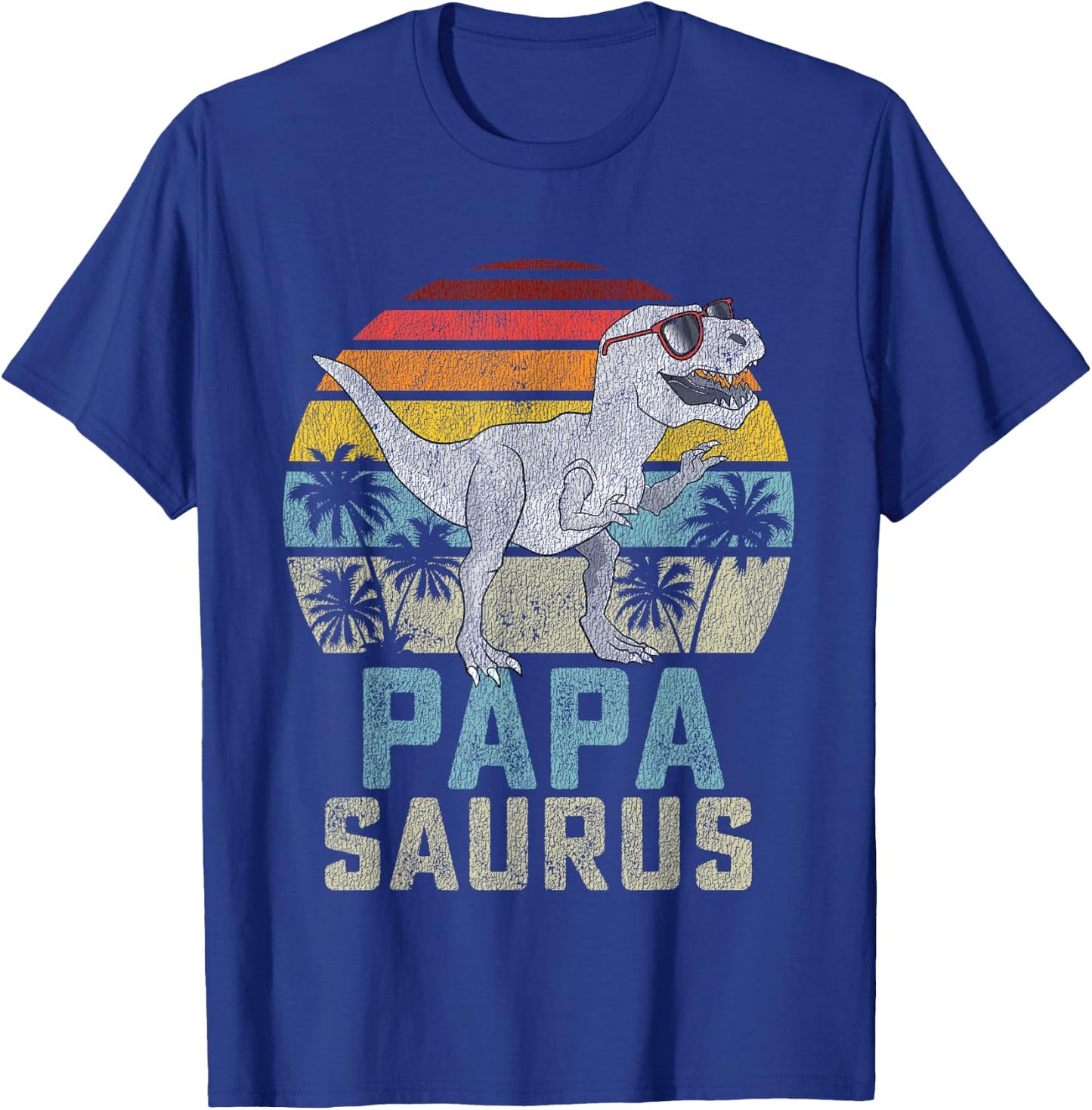 Papasaurus T Rex Dinosaur Papa Saurus Family Matching T-Shirt - T-Shirt | Royal