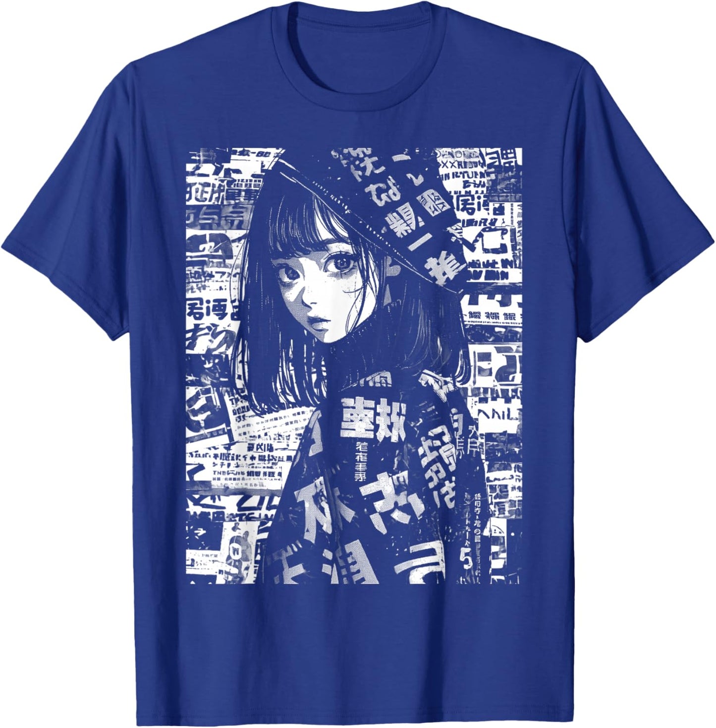 80s 90s Anime Manga Girl Kawaii Grunge Streetwear Harajuku T-Shirt - T-Shirt | Royal