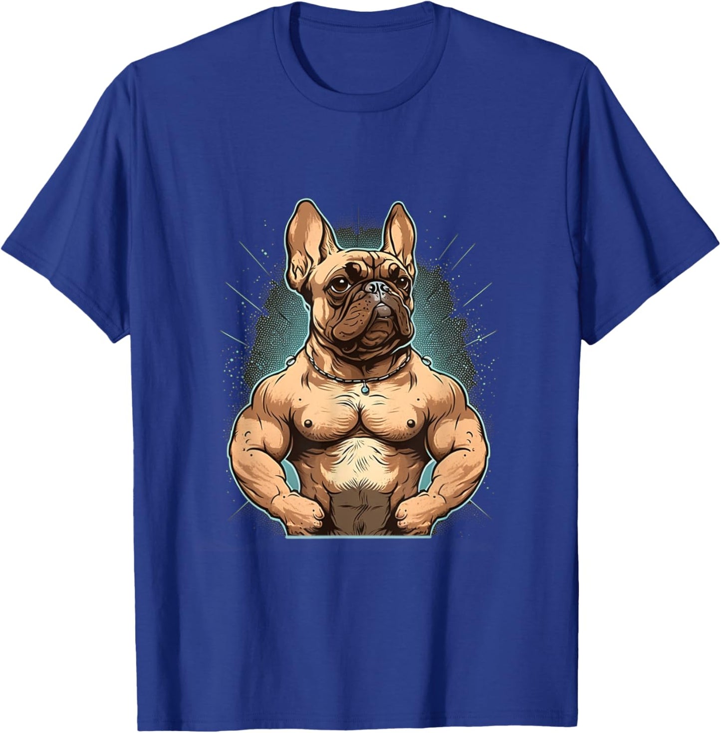 French Bulldog | Fitness Bodybuilding Gym Dog Sixpack Funny T-Shirt - T-Shirt | Royal
