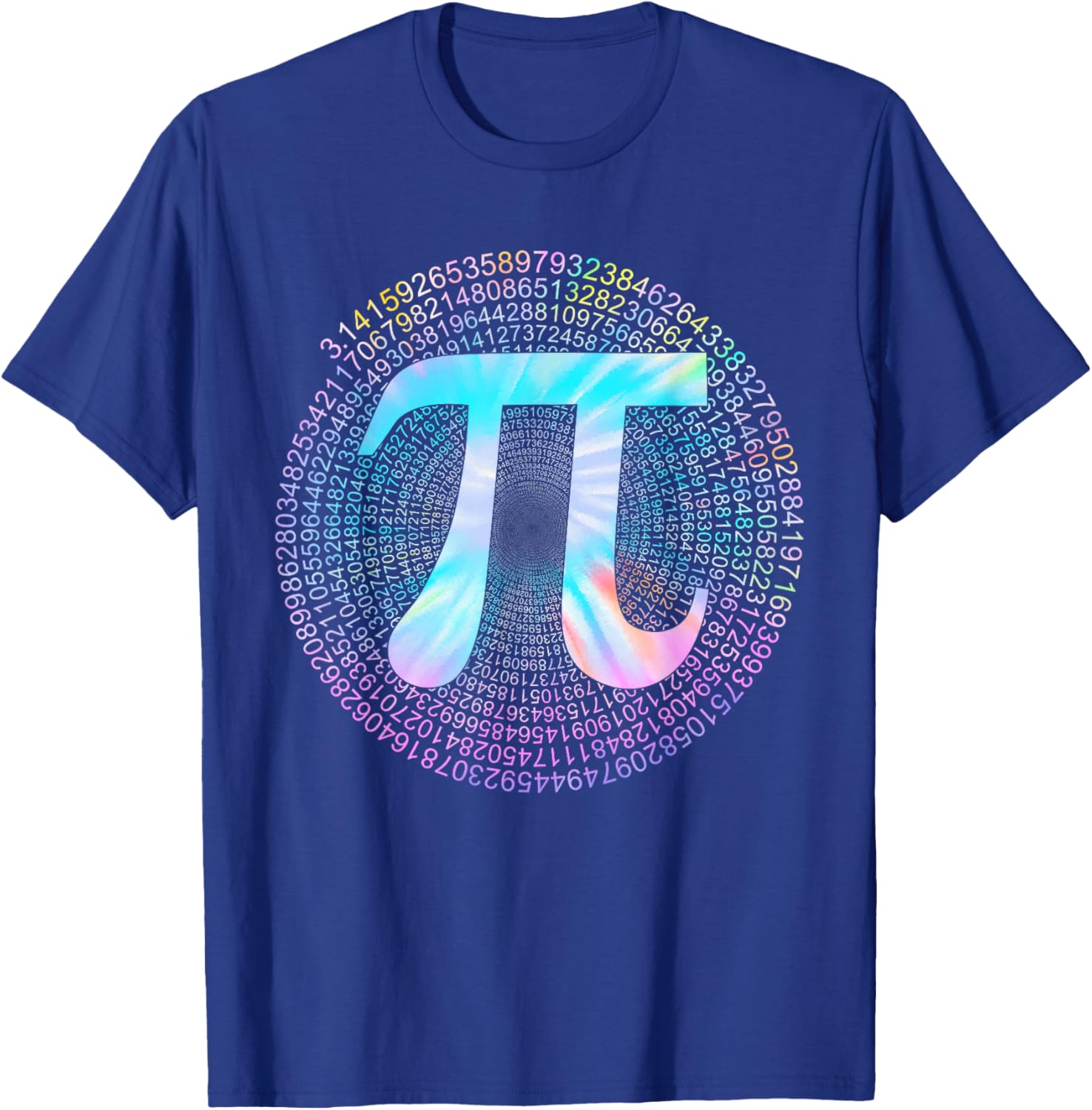 Tie Dye Pi 3,14 Pi Number Symbol Math Science Pi Day T-Shirt - T-Shirt | Royal