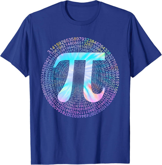 Tie Dye Pi 3,14 Pi Number Symbol Math Science Pi Day T-Shirt - T-Shirt | Royal