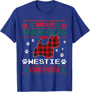 Westie Dog Christmas Pajama Shirt Ugly Christmas Sweater T-Shirt - T-Shirt | Royal