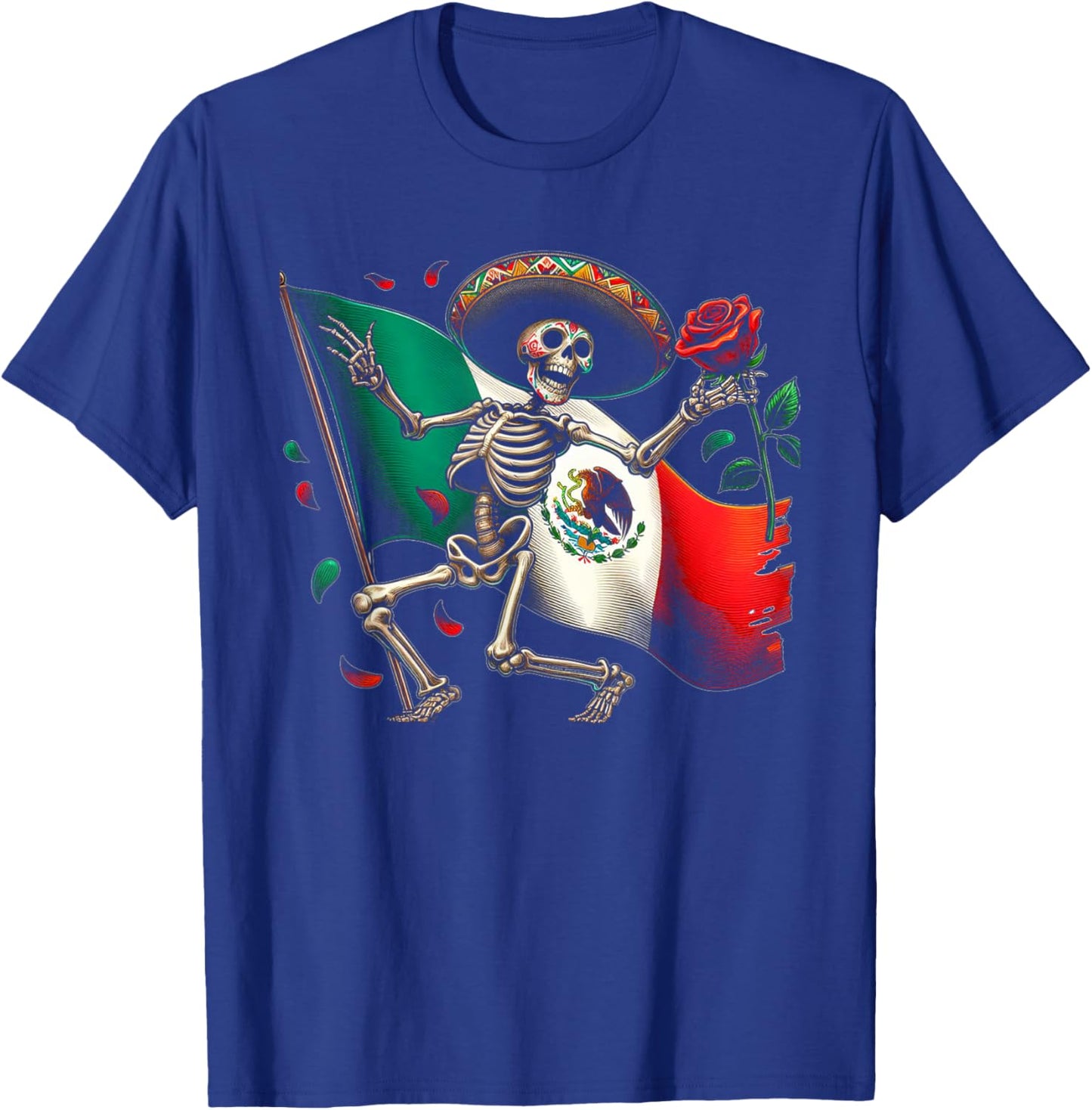 Mexico Gift Rose Tijuana Mexican Hispanic Pride Poncho T-Shirt - T-Shirt | Royal