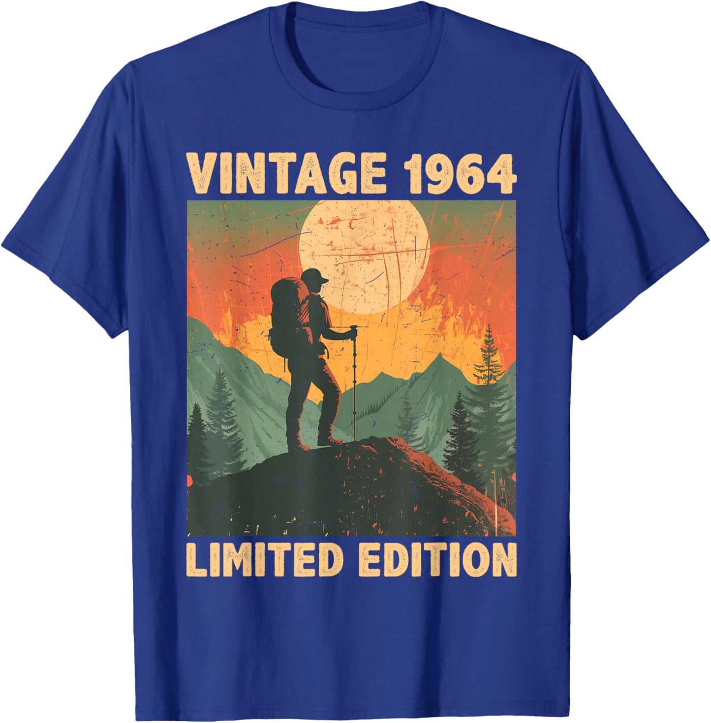 61 Years Old Gift Vintage 1965 Hiking Lover 61st Birthday T-Shirt - T-Shirt | Royal