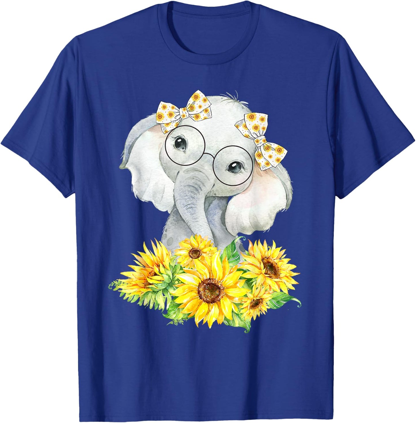 Elephant Sunflower Gifts for Girls Boys T-Shirt - T-Shirt | Royal