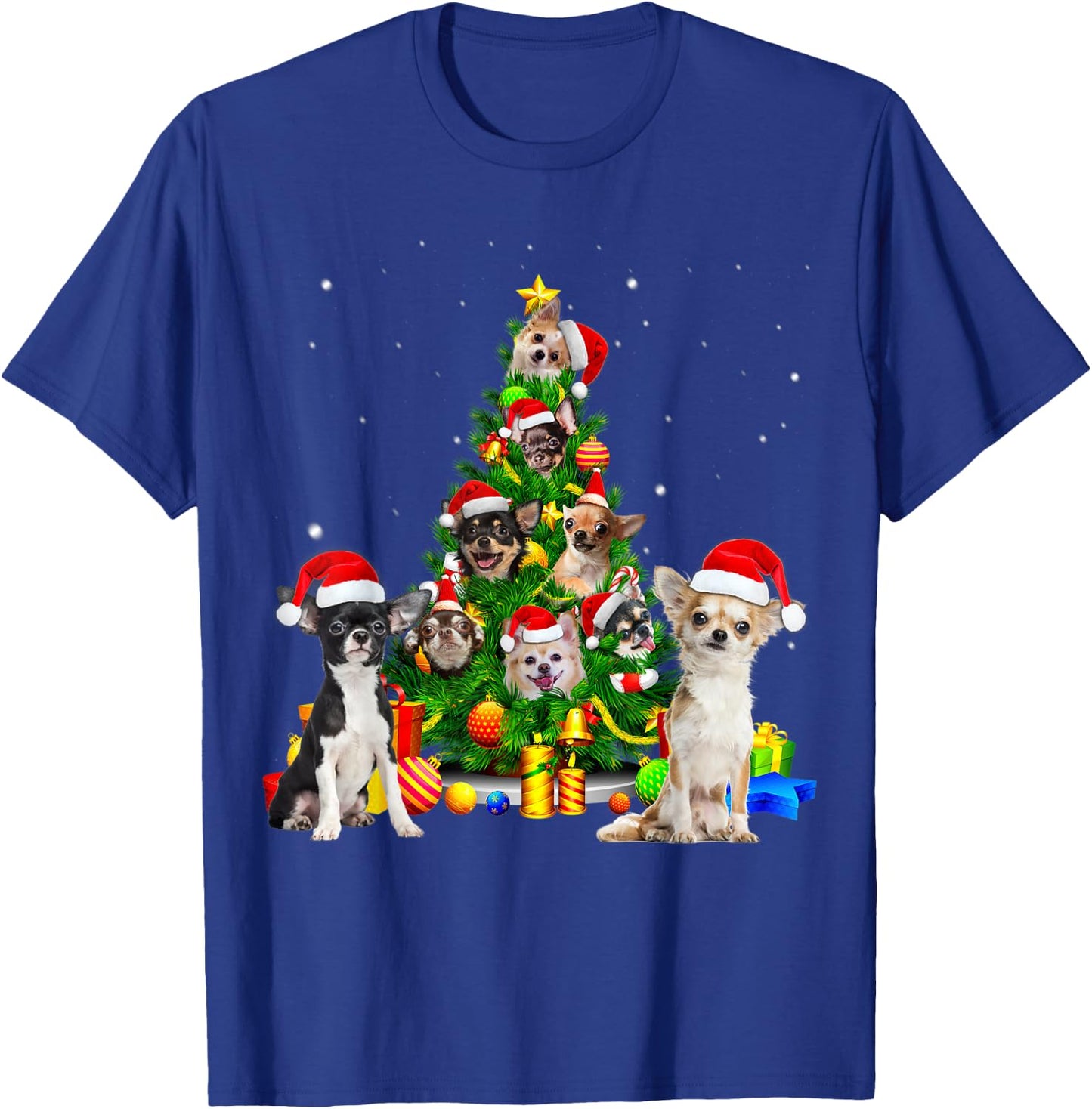 Chihuahua Christmas Tree X-Mas Gift T-Shirt - T-Shirt | Royal