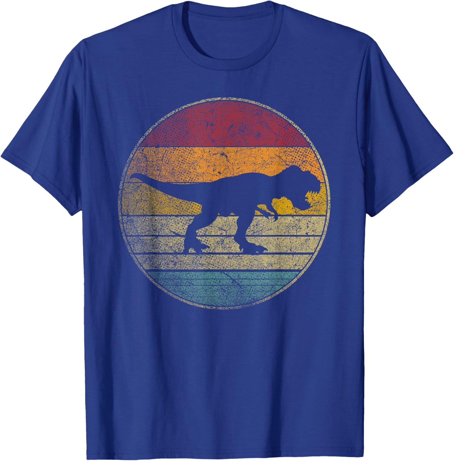 Tyrannosaurus T Rex Dinosaur Vintage Distressed Retro Style T-Shirt - T-Shirt | Royal