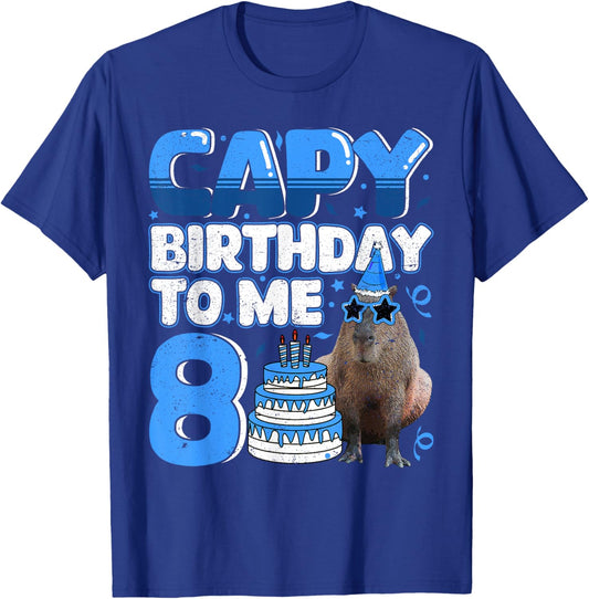 8 Years Capy Birthday to me Capybara 8th Birthday T-Shirt - T-Shirt | Royal