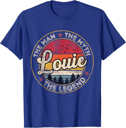 Louie The Man The Myth The Legend Personalized Name T-Shirt - T-Shirt | Royal
