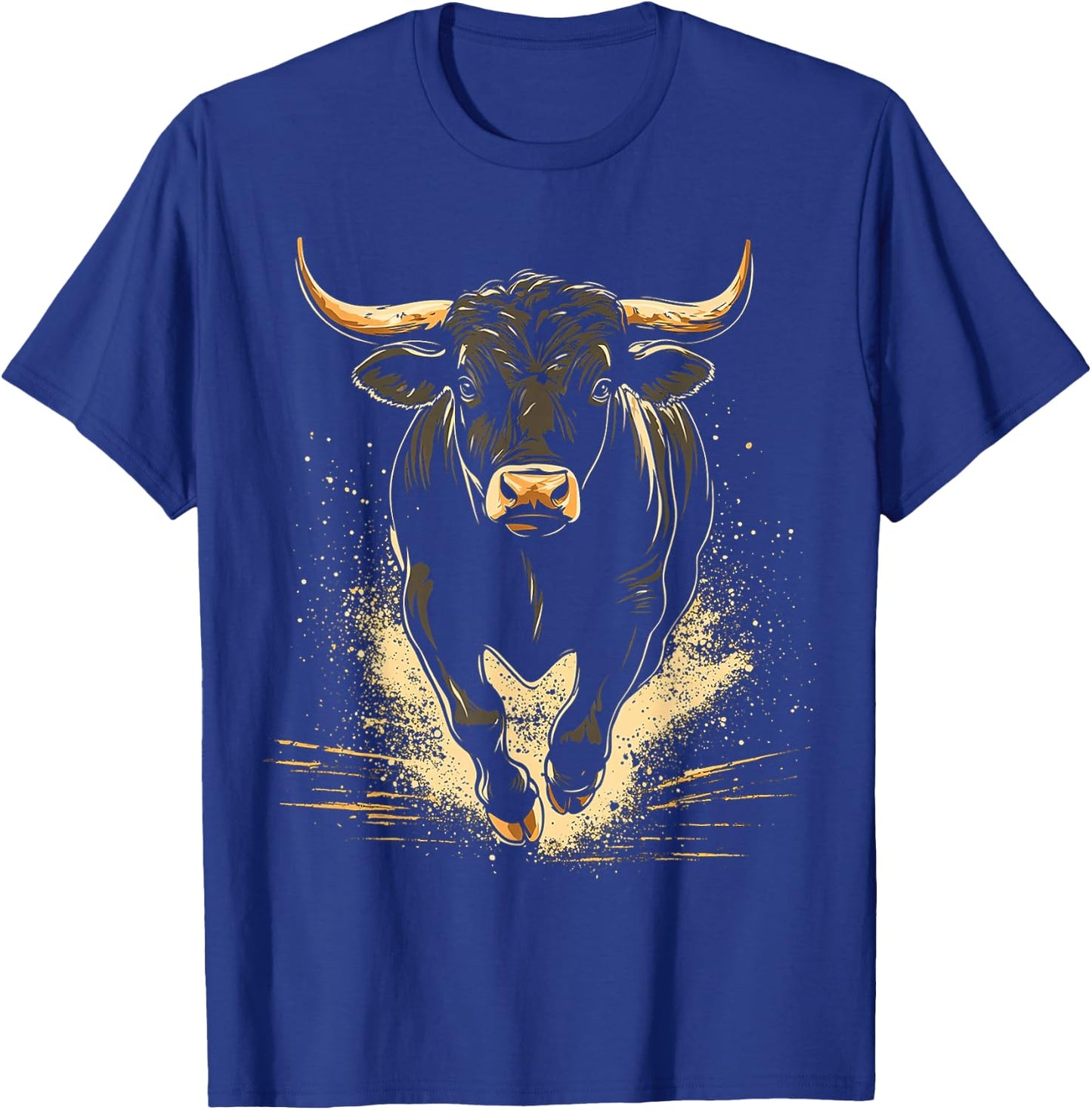 Bull Animal Motif Art Bull T-Shirt - T-Shirt | Royal
