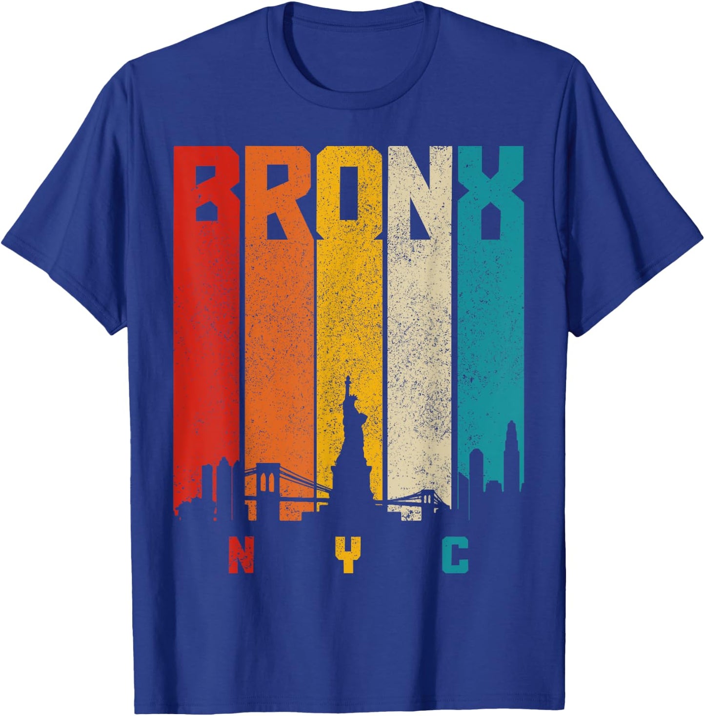 Vintage Bronx NYC NY New York City Retro Skyline Pride T-Shirt - T-Shirt | Royal