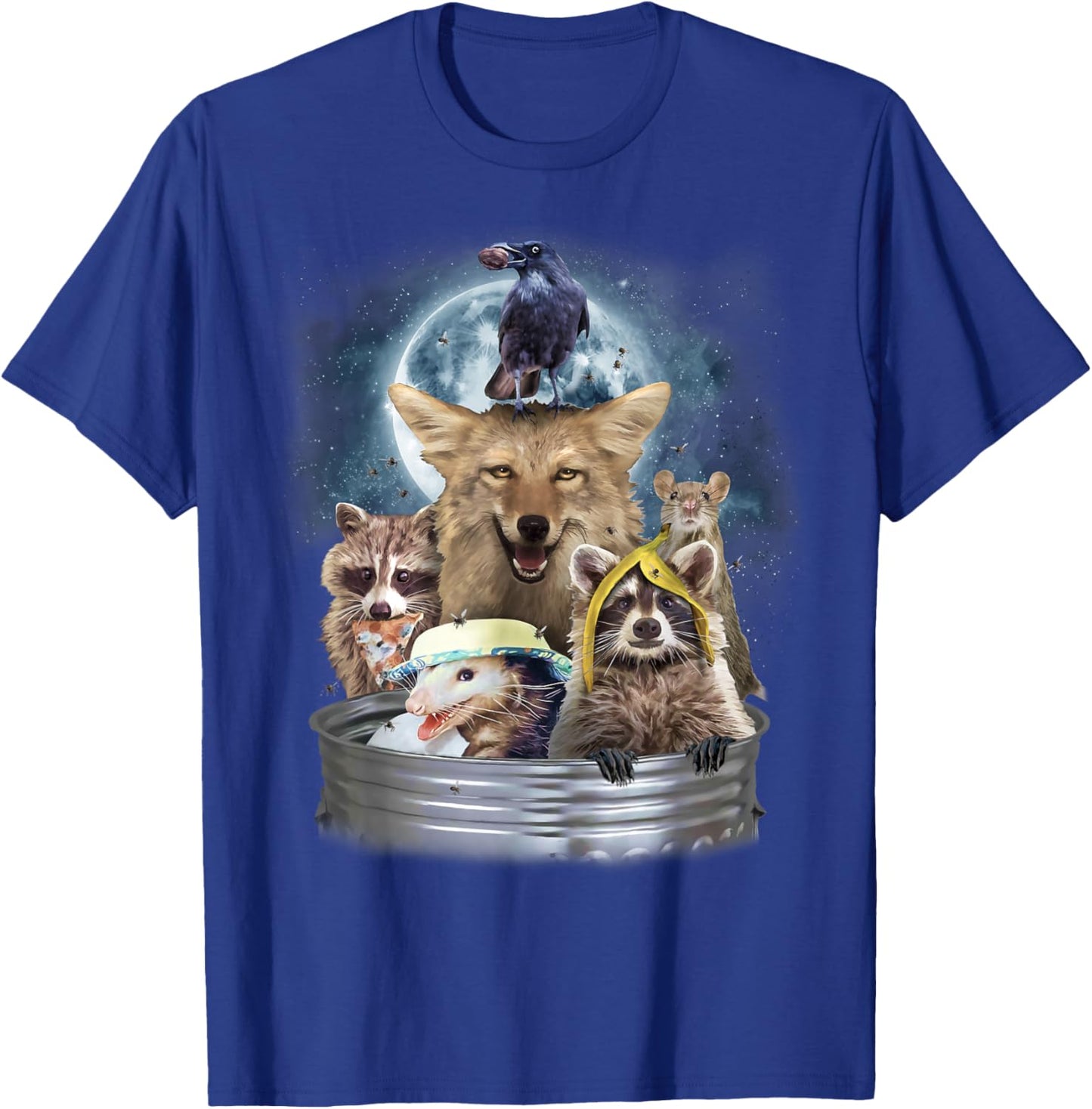 Trash Animals Howling at the Moon Shirt - Funny Team Trash T-Shirt - T-Shirt | Royal