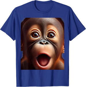 Funny Monkey Face baby orangutan T-Shirt - T-Shirt | Royal