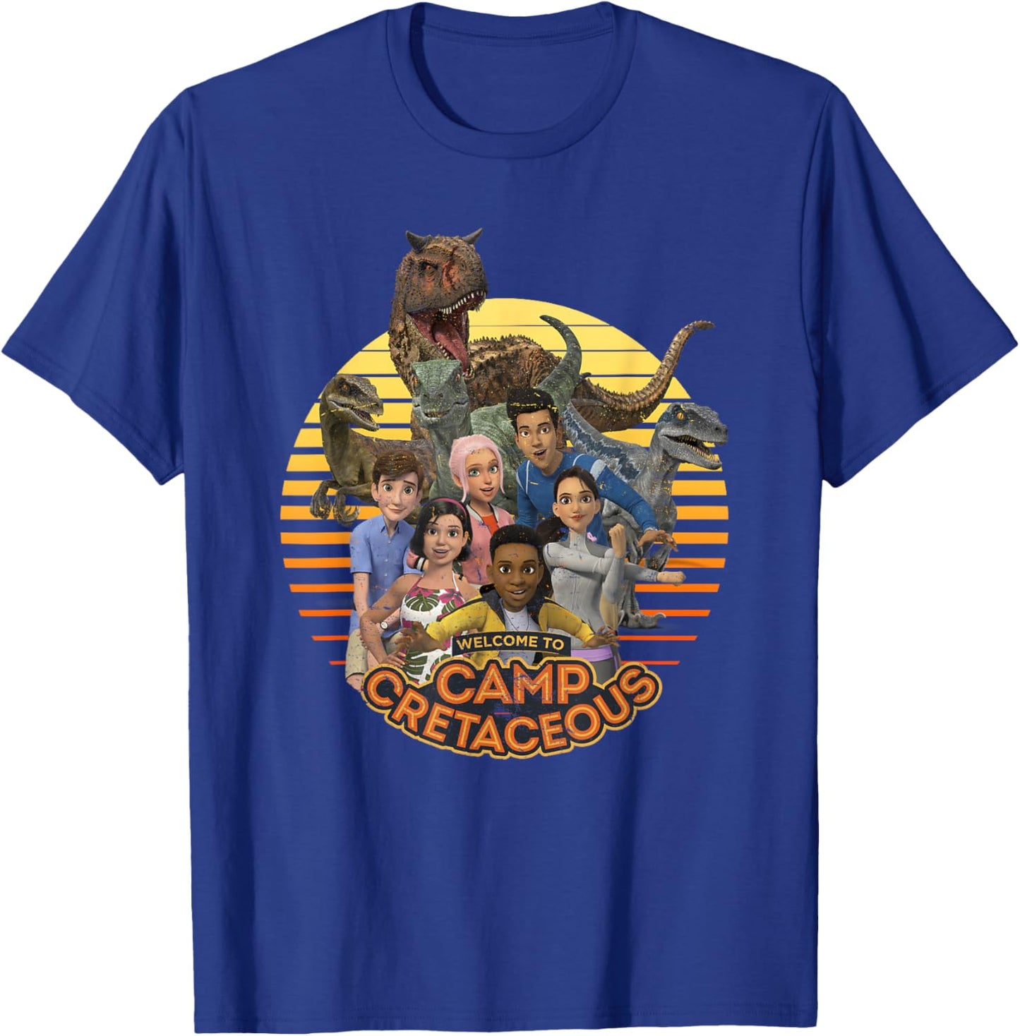 Jurassic World: Camp Cretaceous Group Shot Welcome Small T-Shirt - T-Shirt | Royal
