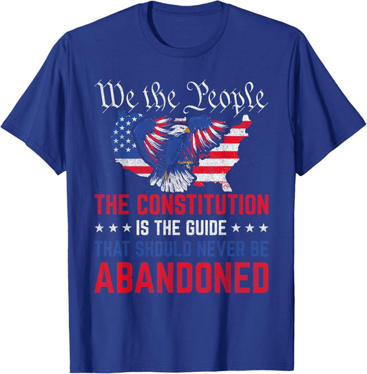 The Constitution is The Guide - US Flag Patriotic American T-Shirt - T-Shirt | Royal