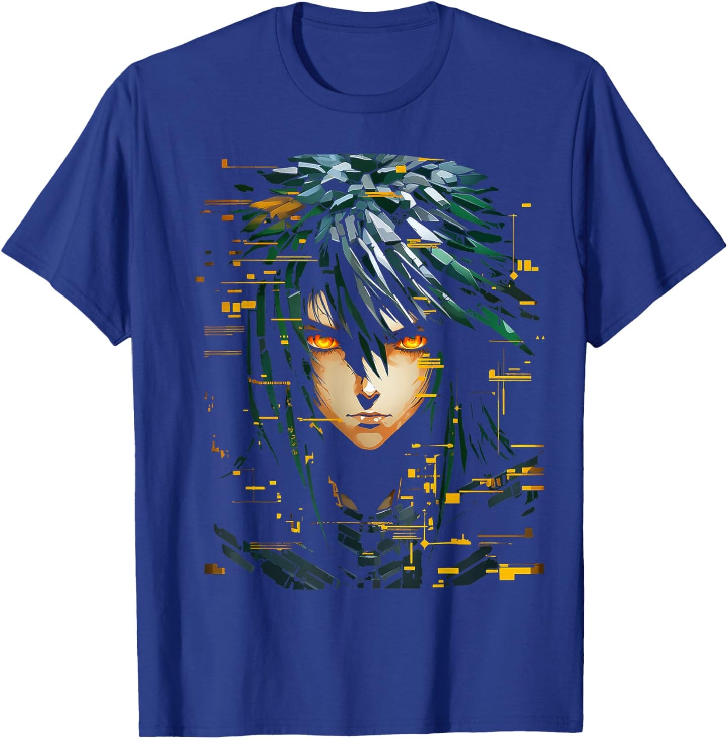 Anime Men Pixel Art Graphic Fantasy Anime T-Shirt - T-Shirt | Royal