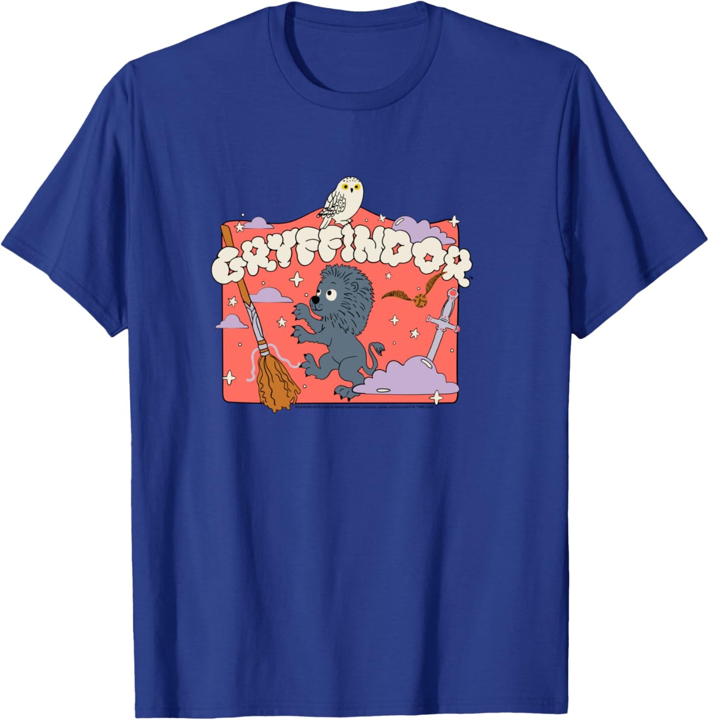 Amazon Essentials Harry Potter Hogwarts Gryffindor House Cartoon Scene T-Shirt - T-Shirt | Royal