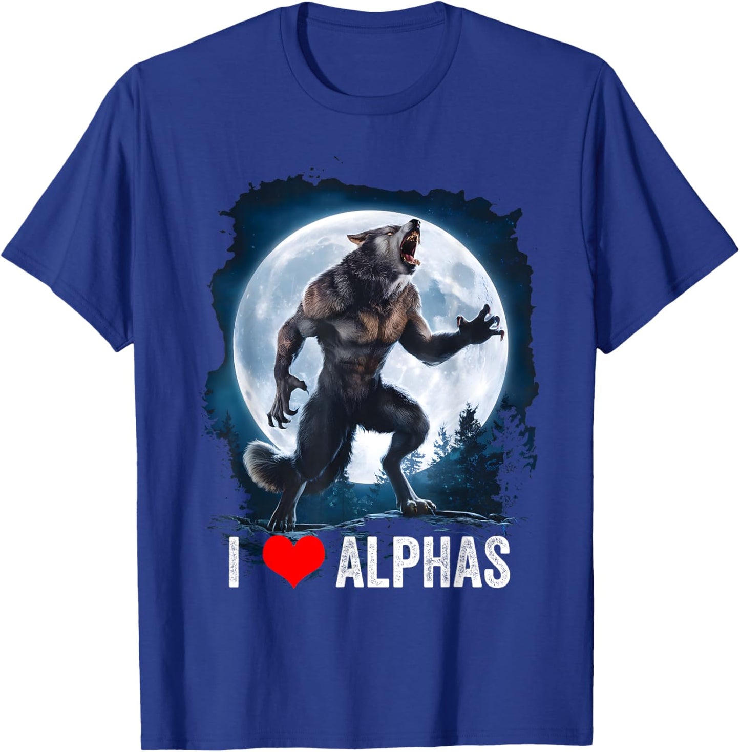 Funny Cringe Werewolf Wolf Meme I Heart Alphas I Love Alphas T-Shirt - T-Shirt | Royal