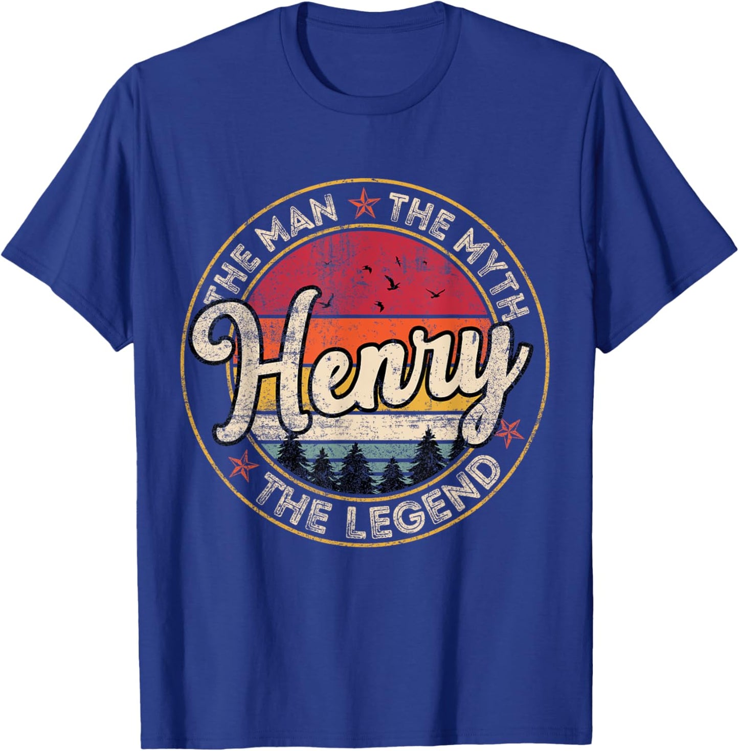 Henry The Man The Myth The Legend Personalized Name T-Shirt - T-Shirt | Royal
