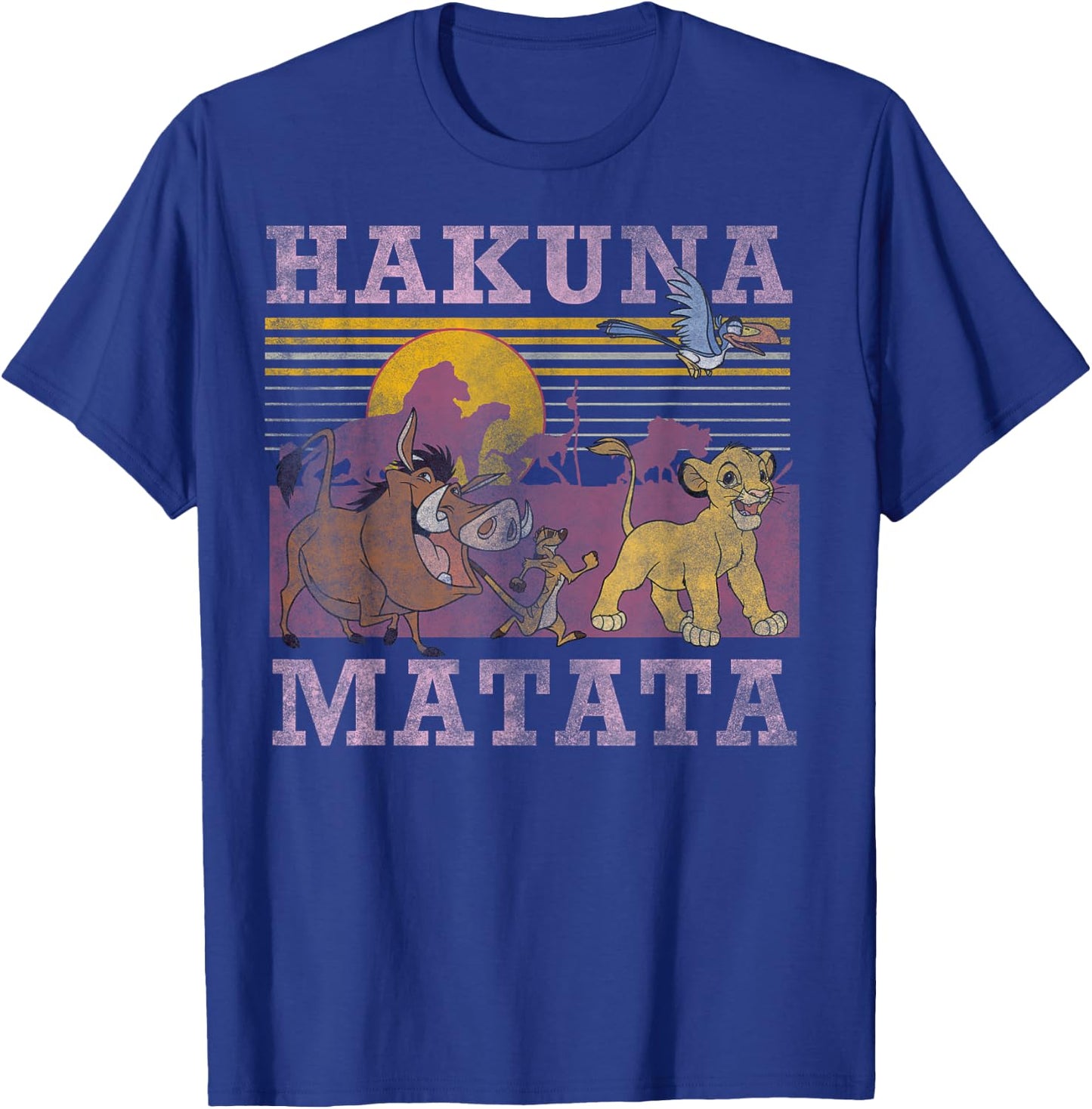 Disney Lion King Retro Hakuna Matata Faded Poster T-Shirt - T-Shirt | Royal
