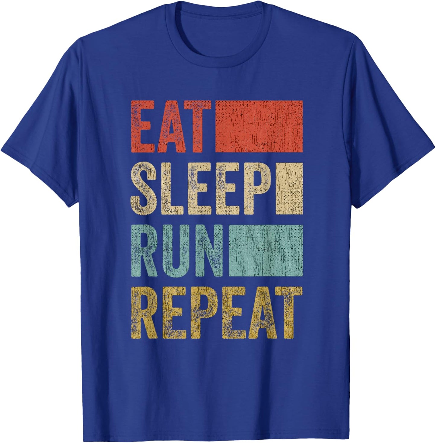 Running Jogging Gift Retro Eat Sleep Run T-Shirt - T-Shirt | Royal