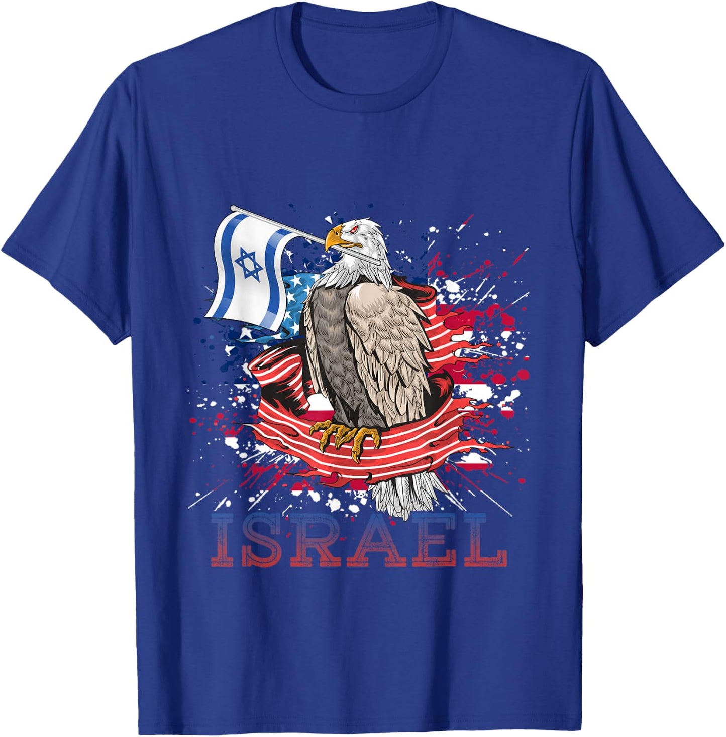 Patriotic Eagle Star Of David Israeli Jew Gift Israel Women Kids Men T-Shirt - T-Shirt | Royal