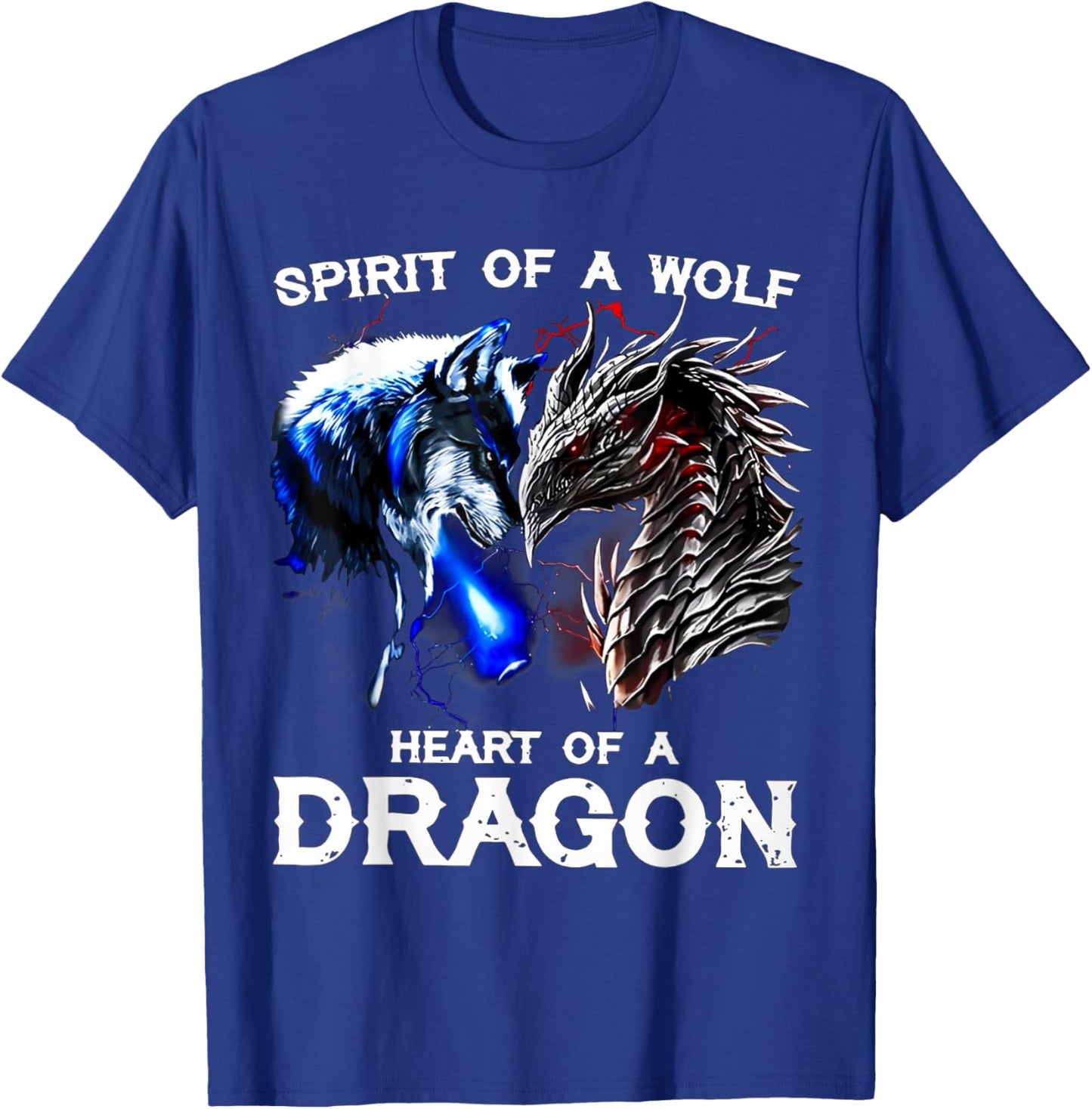 The Soul of a Wolf The Heart of a Dragon T-Shirt - T-Shirt | Royal