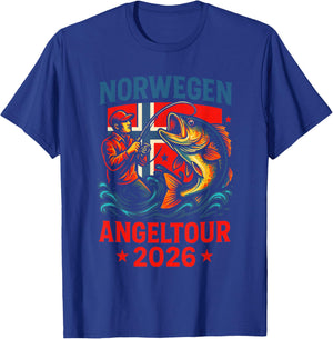 Norwegen Angeltour 2026 - Norwegen Angelurlaub T-Shirt - T-Shirt | Royal
