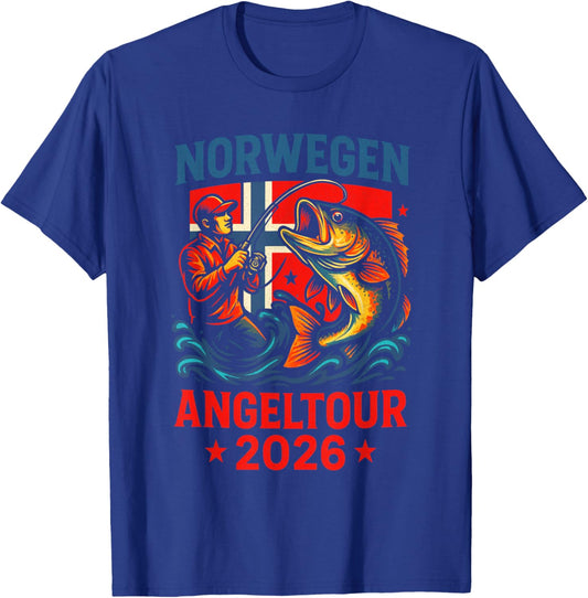 Norwegen Angeltour 2026 - Norwegen Angelurlaub T-Shirt - T-Shirt | Royal