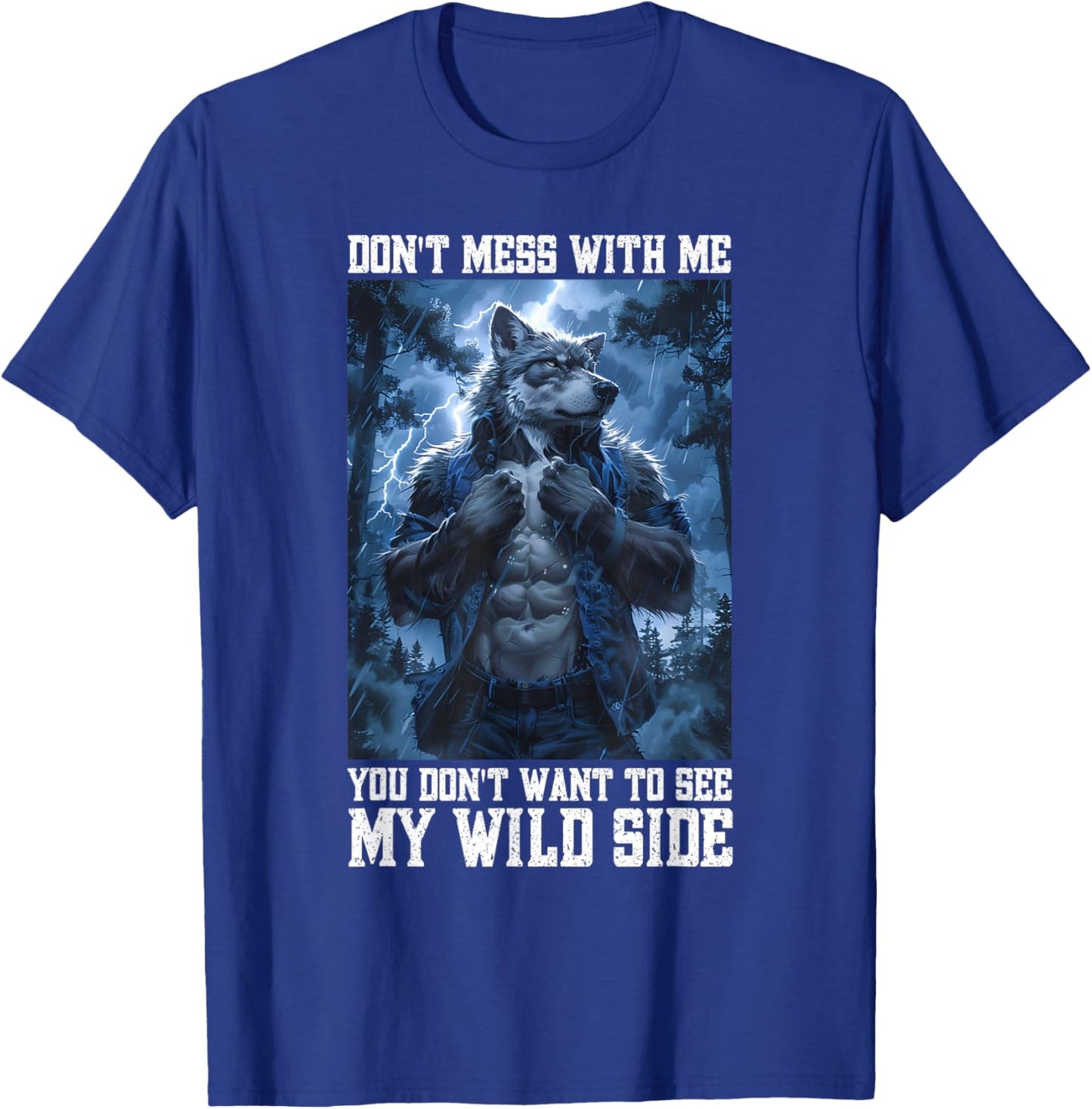 Cringy Wild Side Werewolf Meme Cringe Alpha Wolf T-Shirt - T-Shirt | Royal