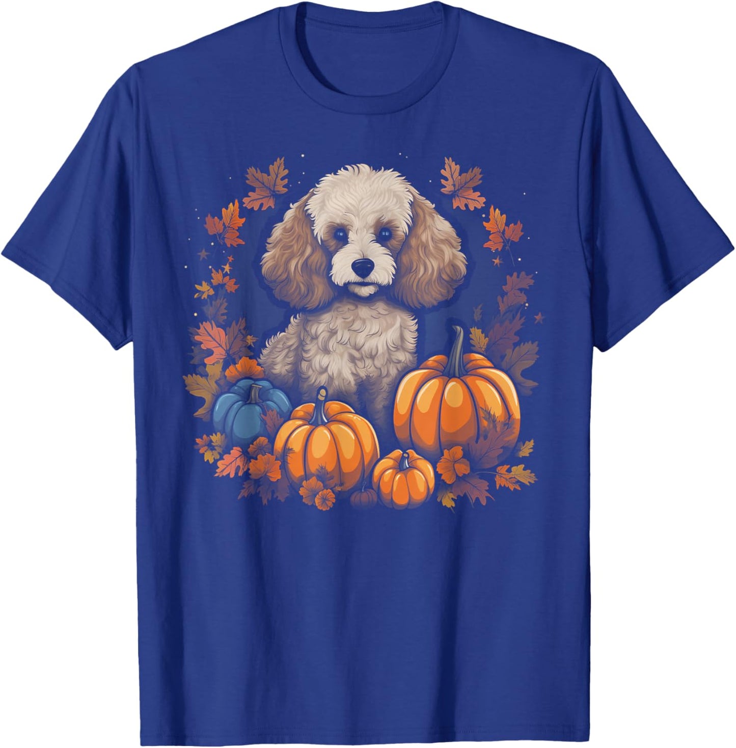 Poodle Dog - Pumpkin Thanksgiving Fall Halloween T-Shirt - T-Shirt | Royal