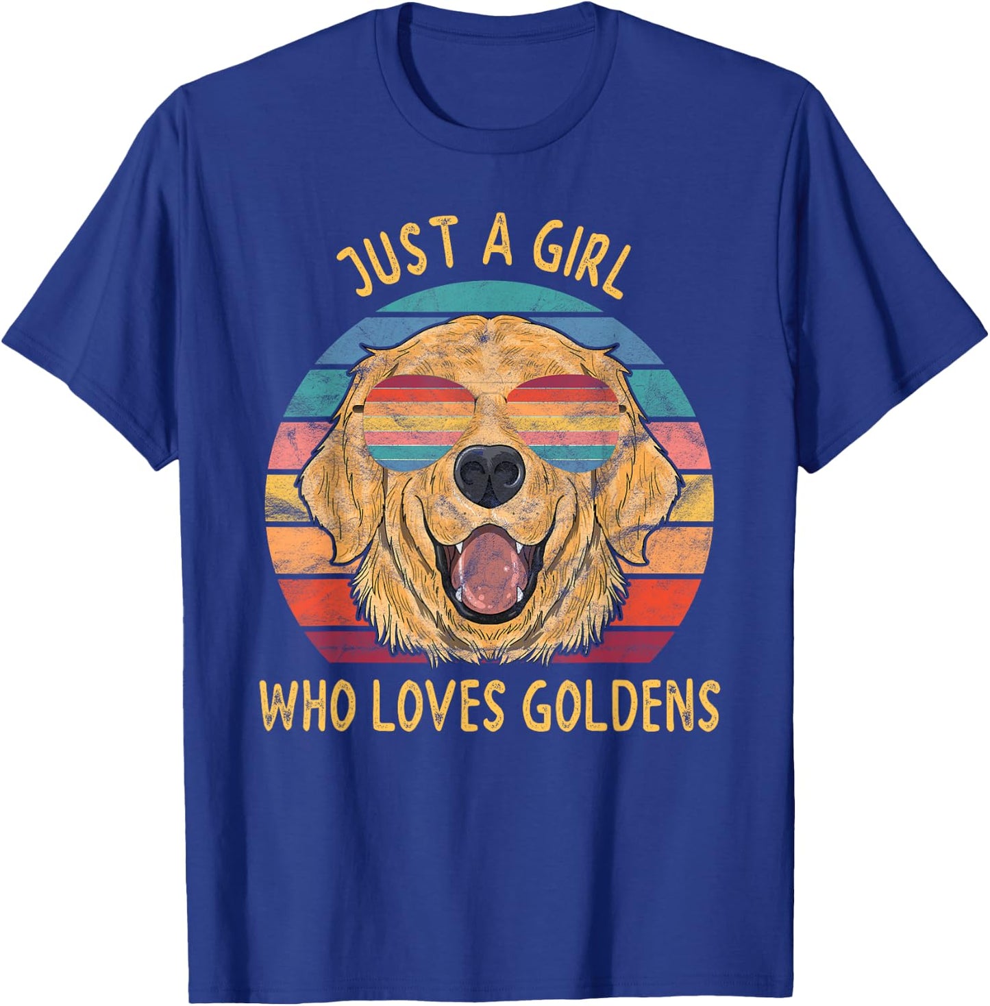 Girl Loves Golden Retrievers Dog Gifts T-Shirt - T-Shirt | Royal