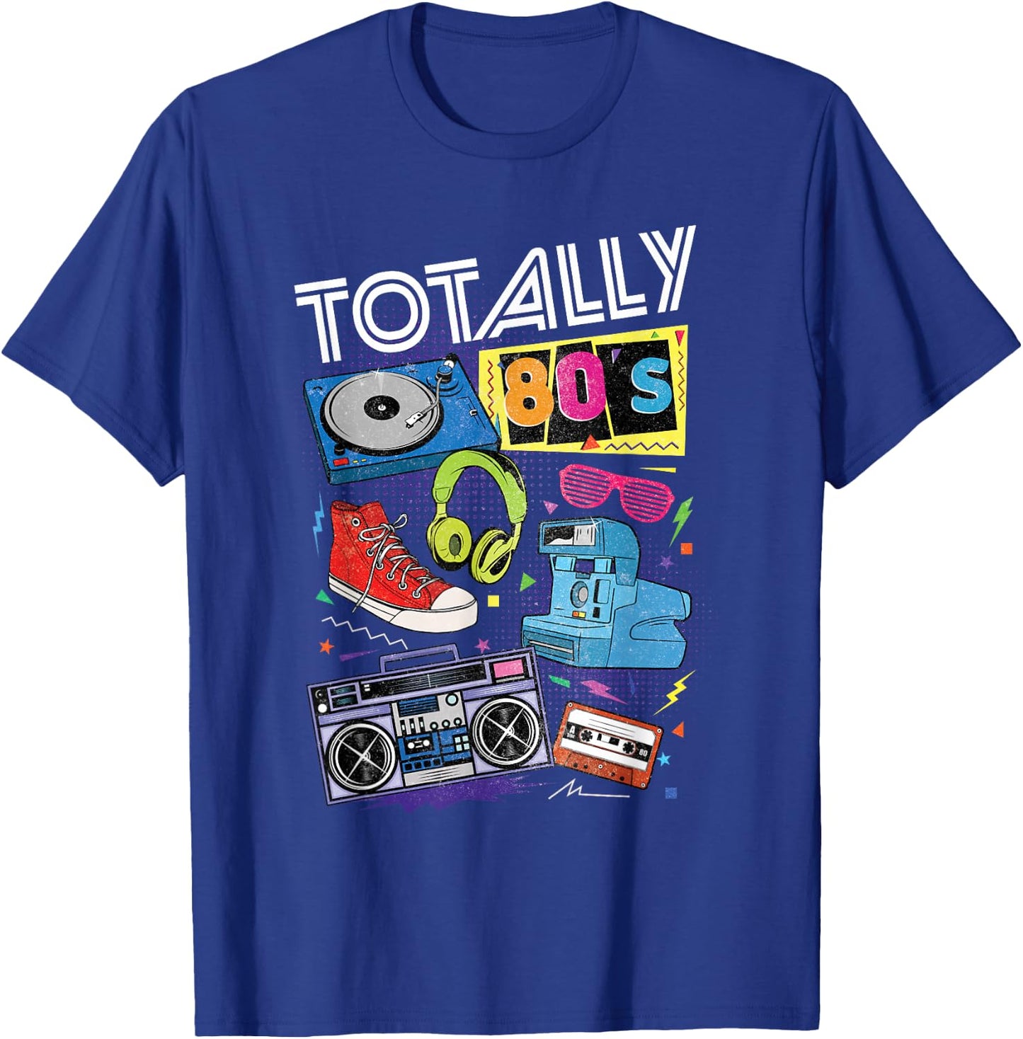 Funny 80s Retro 1980s Party Totally 80s Turntable Cassette T-Shirt - T-Shirt | Royal