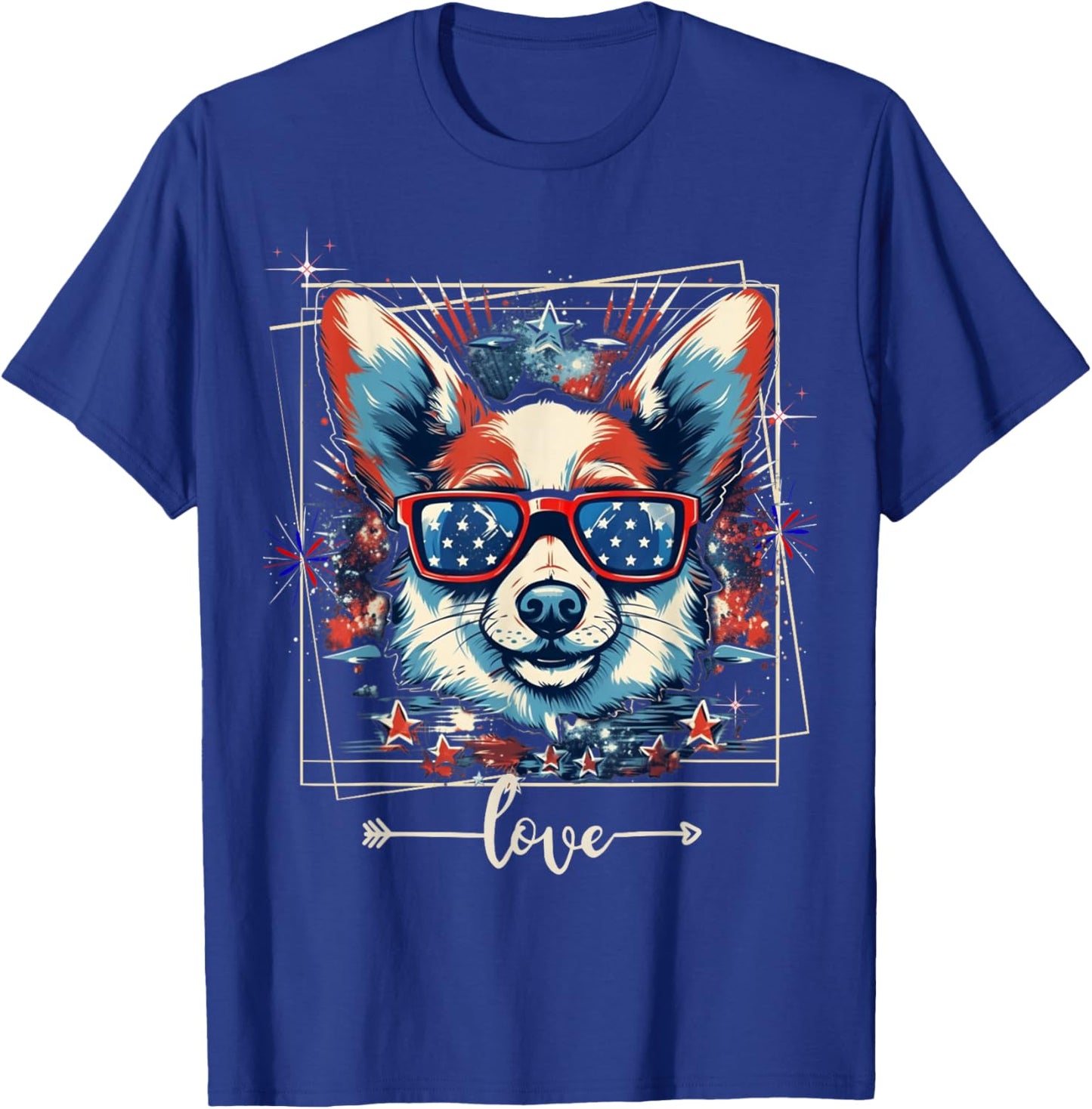 4th Of July American Flag Patriotic Corgi Lovers Dog T-Shirt - T-Shirt | Royal